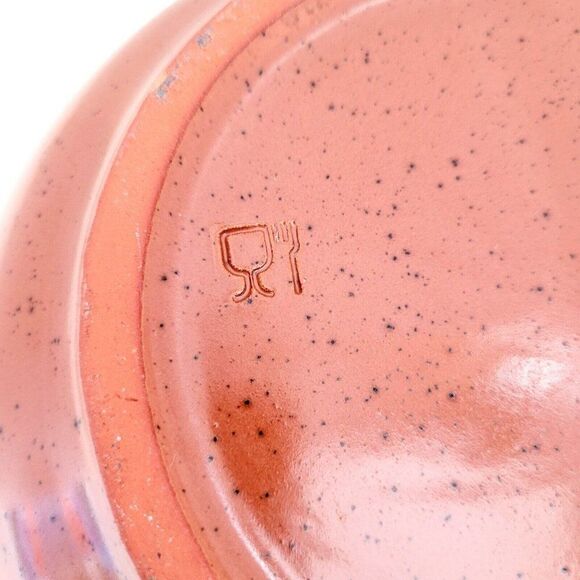 Terra Cotta Serving Bowl Hand Painted Floral Glazed Food Safe Stoneware 8" - Picture 8 of 9